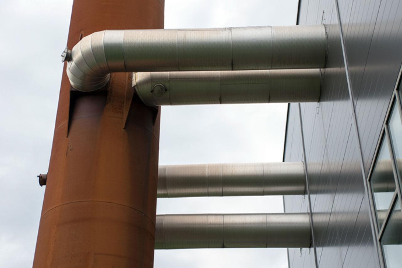 District heating pipes in Stjørdal, Norway